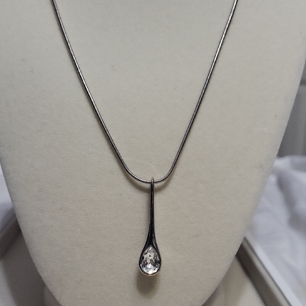 Autograph Silver Teardrop Pendant Necklace
